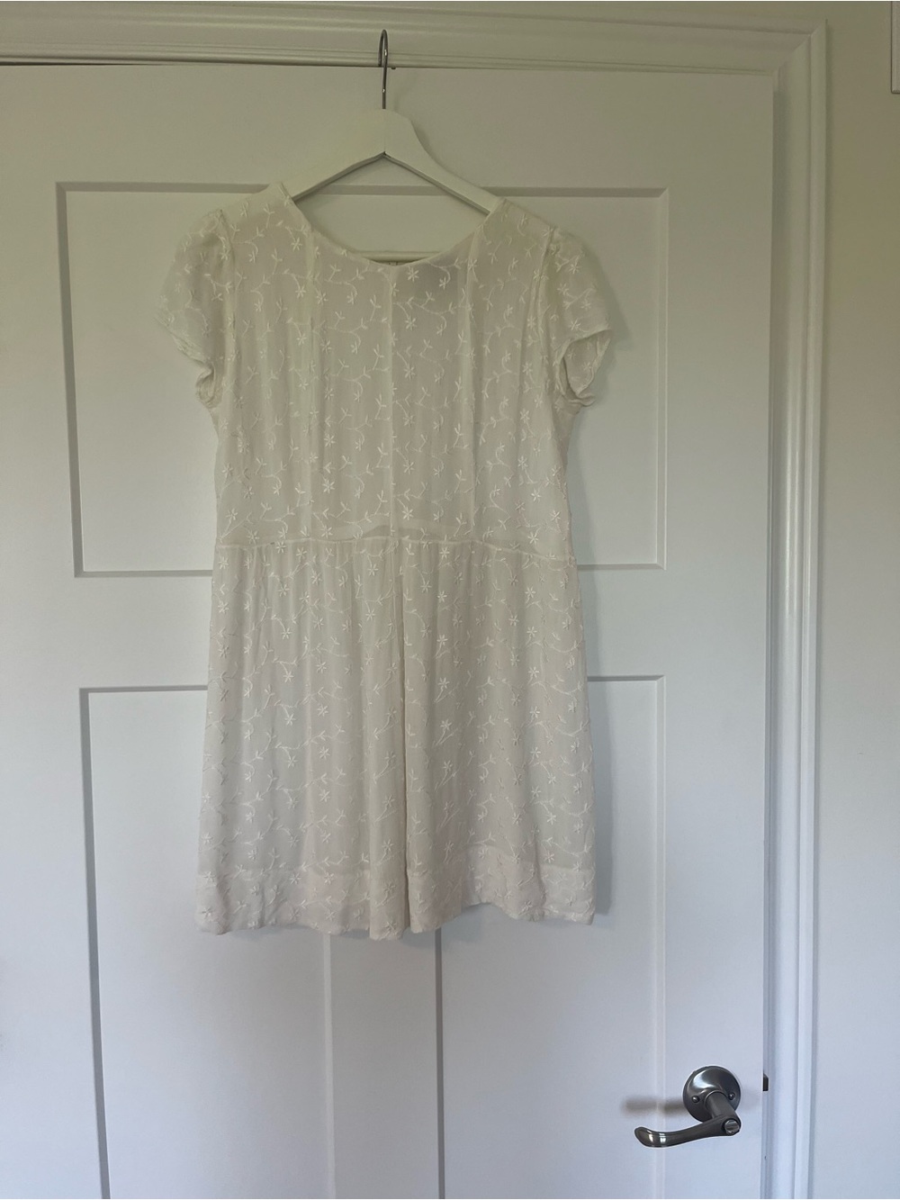 Reformation Woman’s Floral Embroidered Short Sleeve Micro Dress